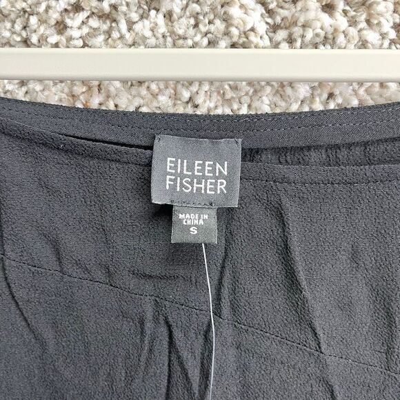 Eileen Fisher Skirt Women’s Small Black Crinkle Rayon Asymmetrical Midi NWT - Picture 2 of 8